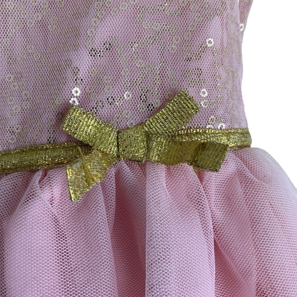 Carters Baby Girls Holiday Dress Pink Gold Sequined Tulle Fairy Dress Sz 12mo - Picture 5 of 16